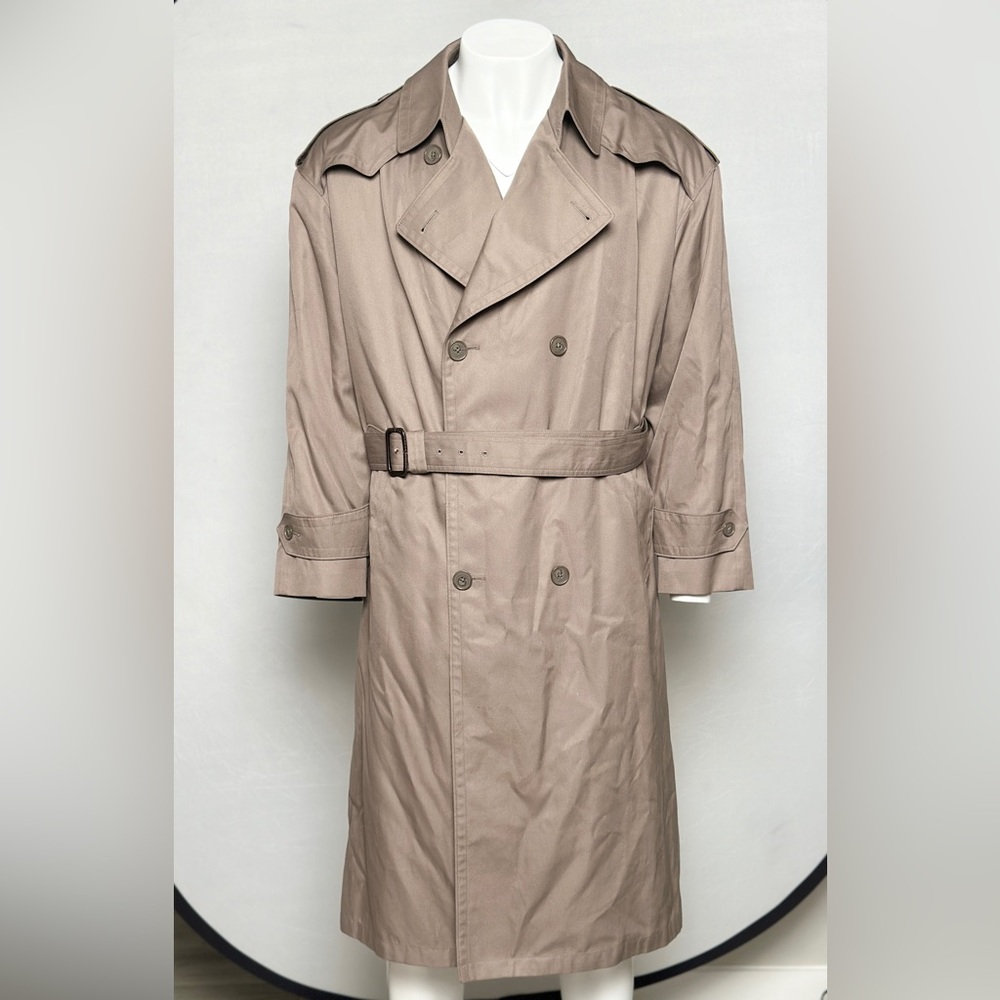 Vintage Christian Dior men’s trench cost wool lining XL Tan size 44R